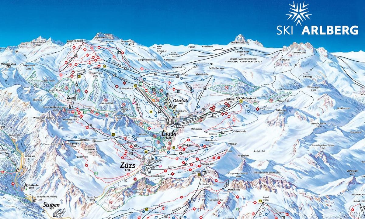 kaart arlberg on austria