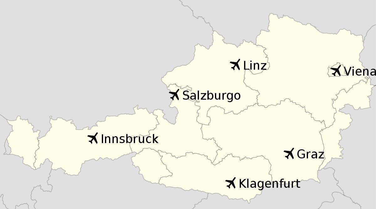 lennujaamade austria kaart