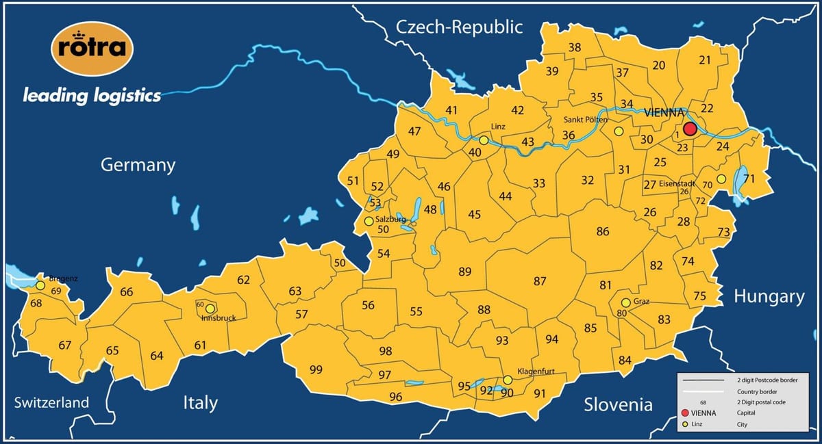kaart austria postiindeks