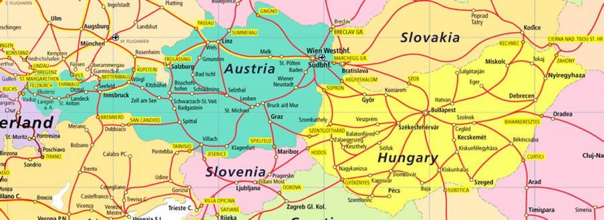 austria raudtee kaart