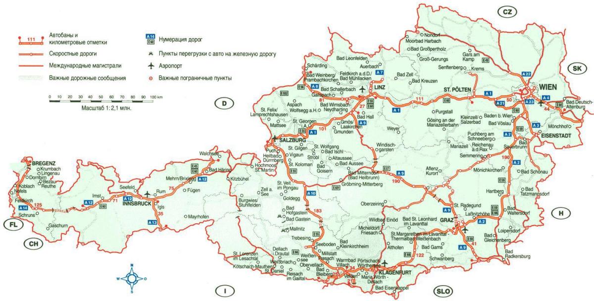 üksikasjalik kaart austria