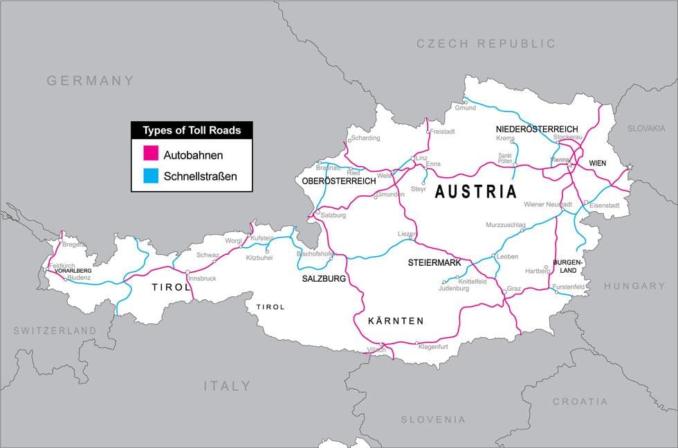 tasulised teed austrias kaart