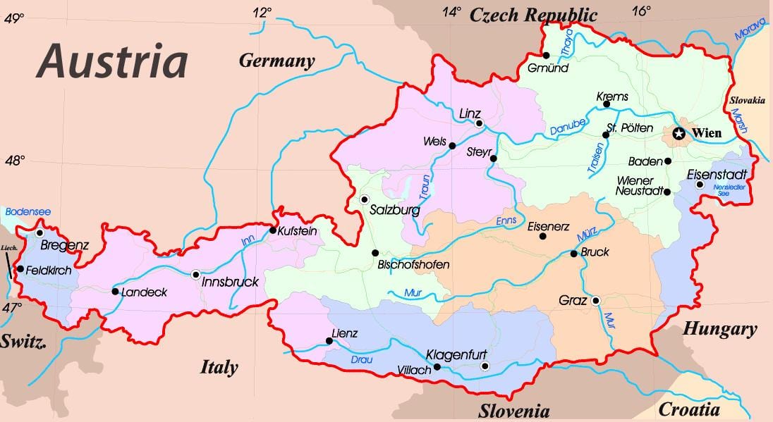 kaart eisenstadt, austria