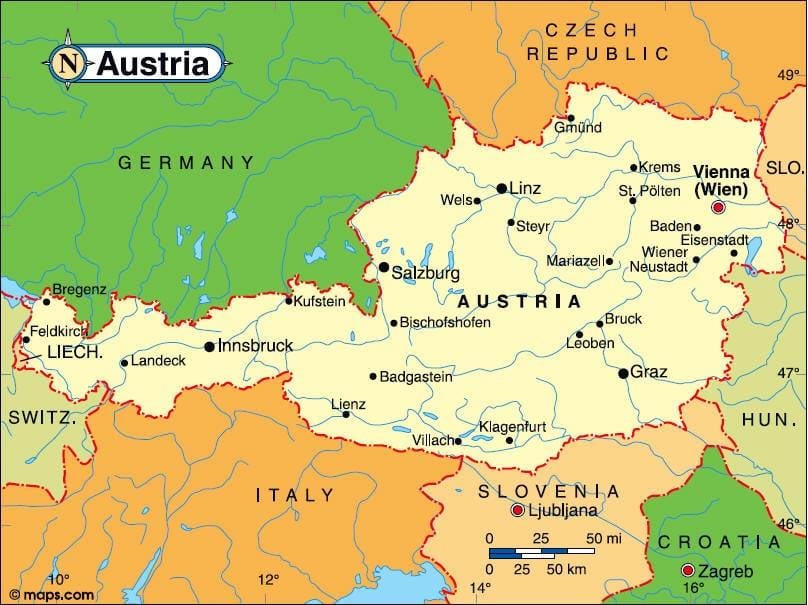 austria innsbrucki kaart
