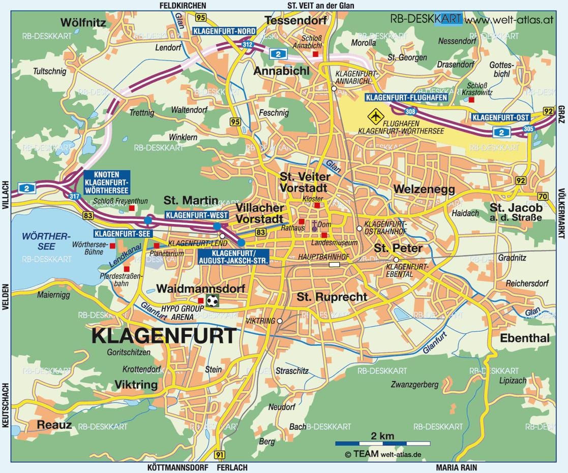 kaart klagenfurtis austrias