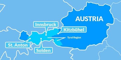 Kaart kaart tirooli piirkonna austria
